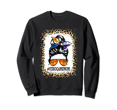 Funny Video Game Mom Messy Bun Sweatshirt - Minimalist Print for Adults - T-Shirt, Sweatshirt, Hoodie