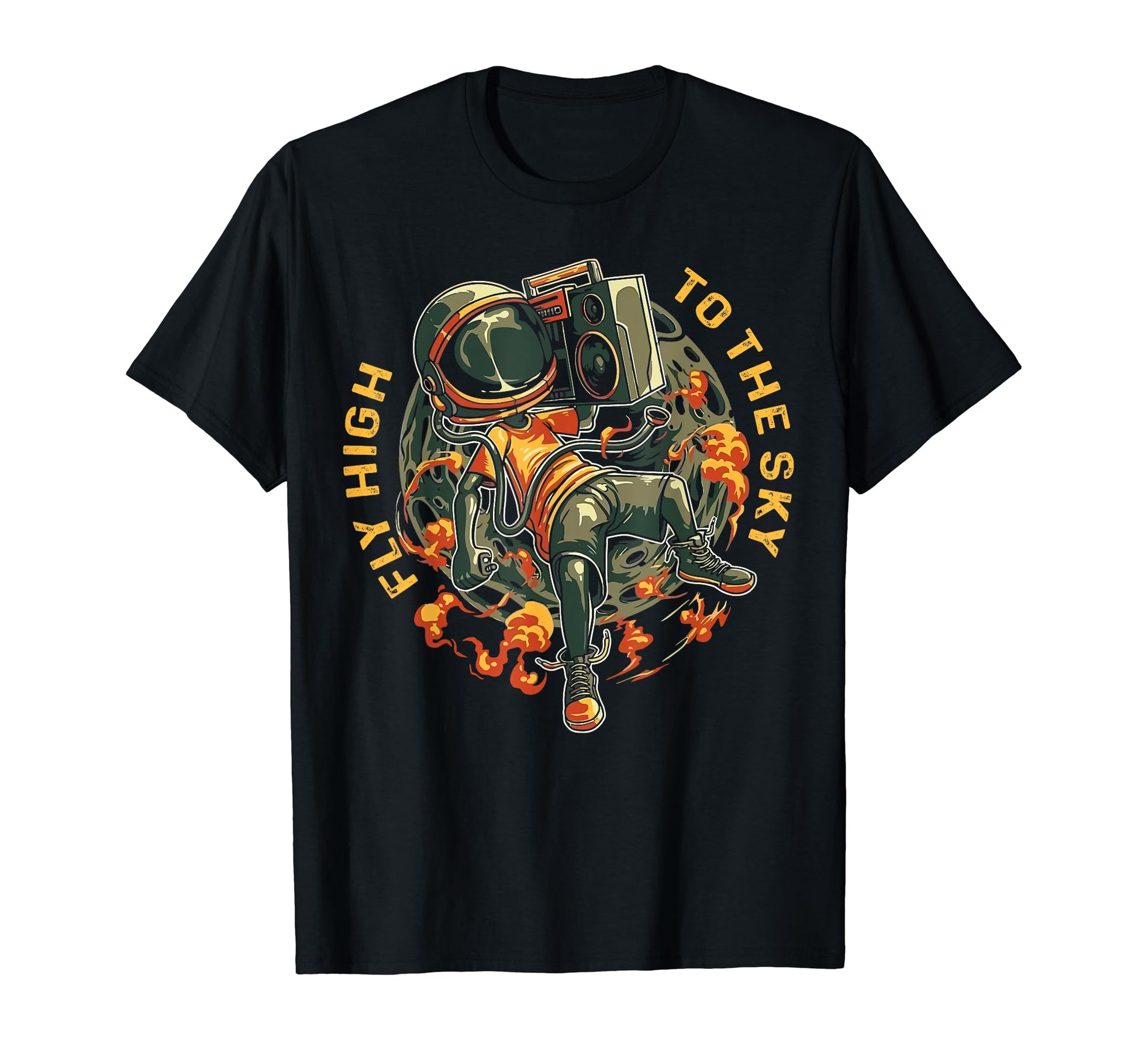 Fly High To Sky Old School Hip Hop Funny T-Shirt - Graphic Print Men Women - T-Shirt, Sweatshirt, Hoodie
