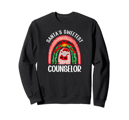 Santas School Counselor Matching Rainbow Sweatshirt - Unique Graphic Unisex - T-Shirt, Sweatshirt, Hoodie