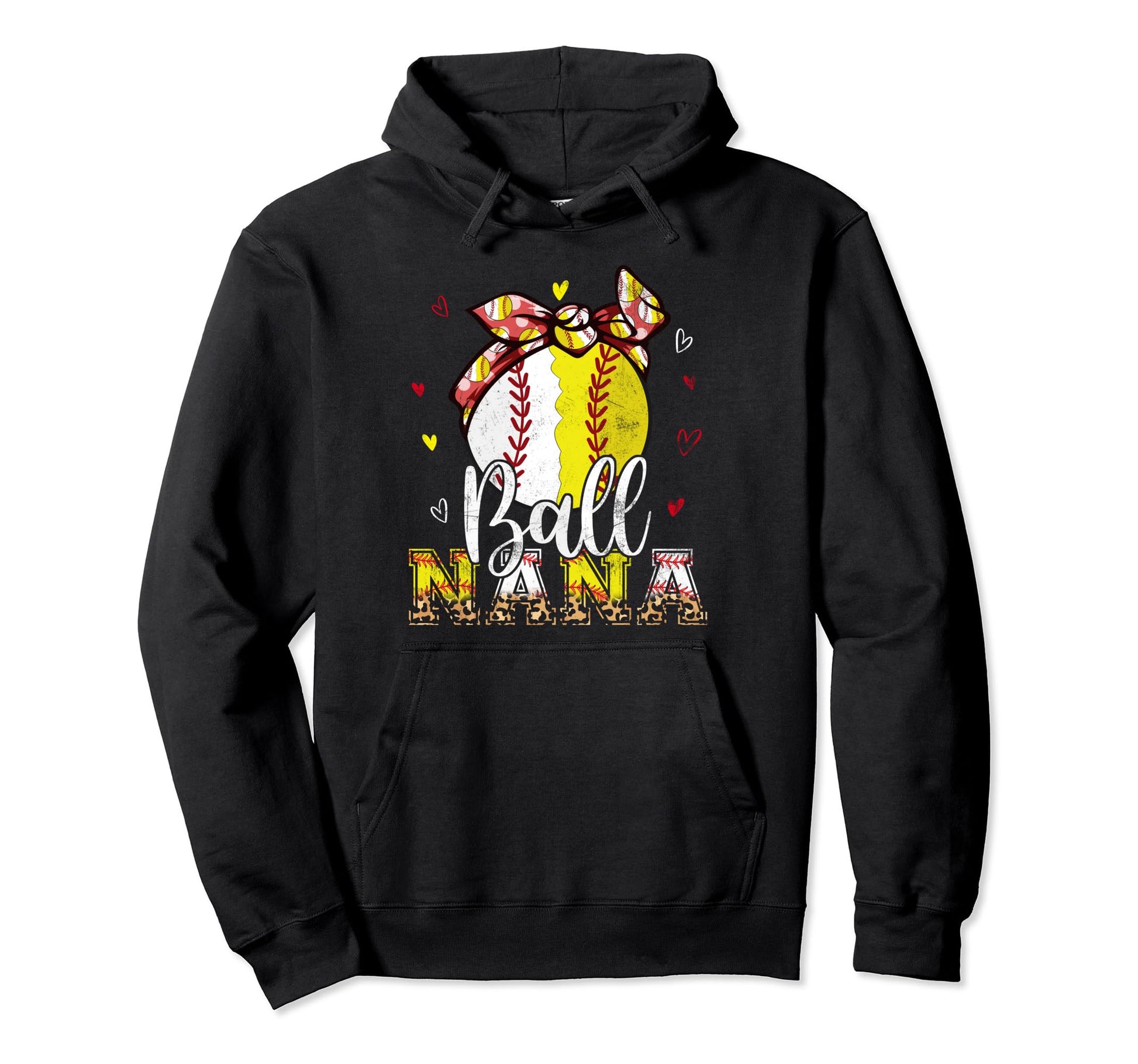Softball Baseball Ball Nana Bandana Hoodie - Custom Art Print Men Women - T-Shirt, Sweatshirt, Hoodie