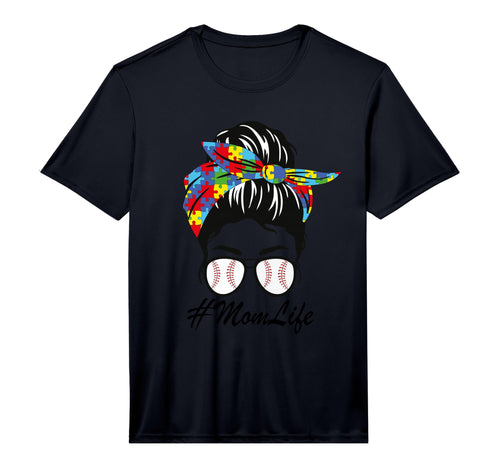 Autism Mom Baseball Messy Bun Bandana T-Shirt - Unique Graphic for Adults - T-Shirt, Sweatshirt, Hoodie