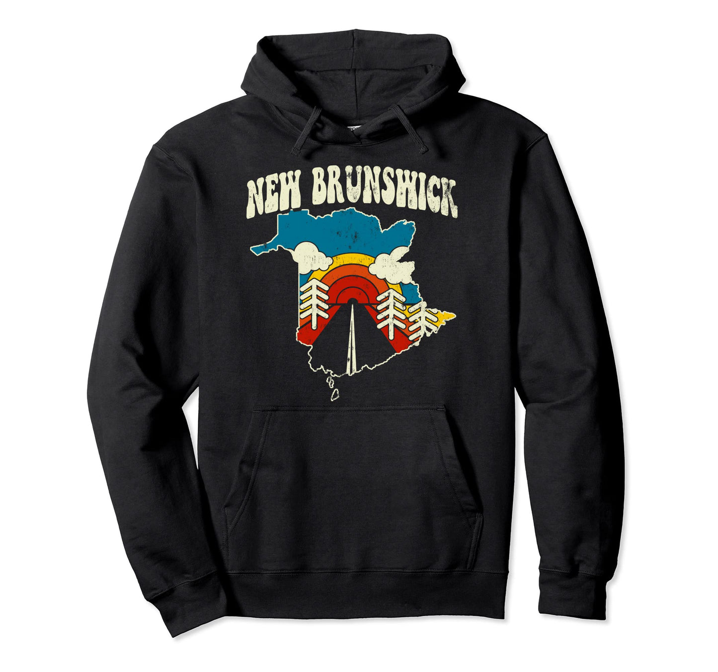 New Brunswick Province Rainbow Canada Hoodie - Novelty Apparel for Adults - T-Shirt, Sweatshirt, Hoodie