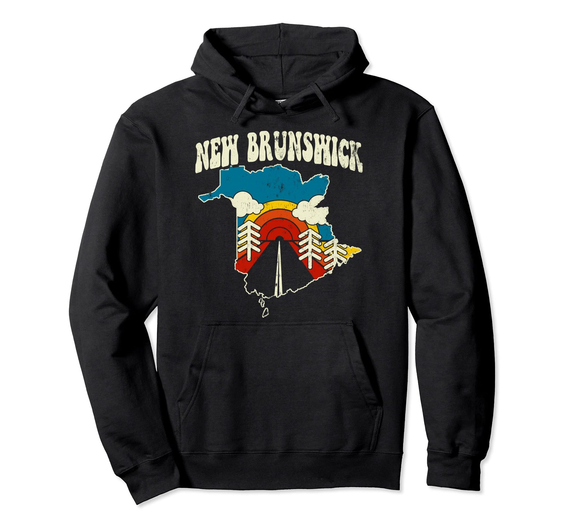 New Brunswick Province Rainbow Canada Hoodie - Novelty Apparel for Adults - T-Shirt, Sweatshirt, Hoodie