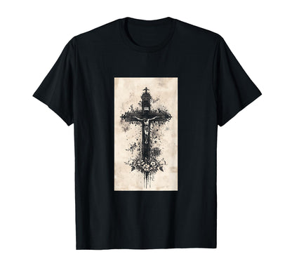 Gothic Cross Grunge Aesthetic Y2K Goth T-Shirt - Graphic Print Men Women - T-Shirt, Sweatshirt, Hoodie