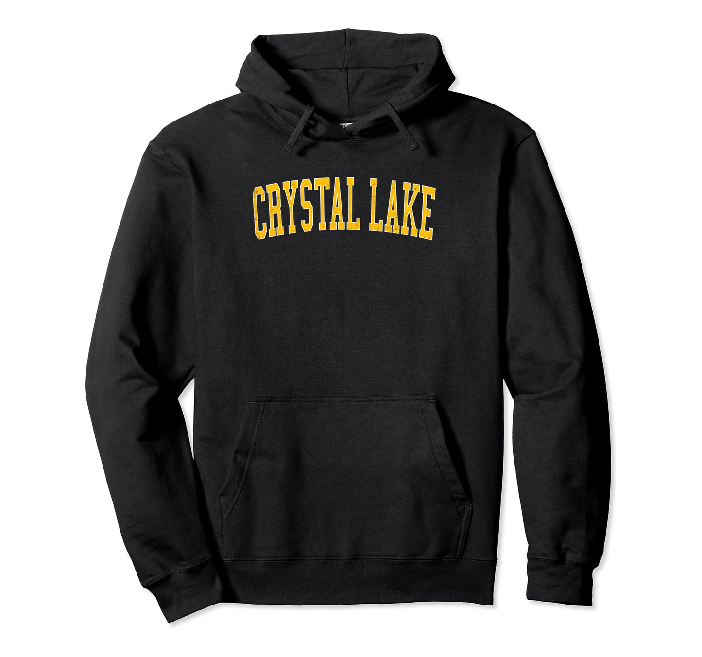 Crystal Lake Distressed Gold Hoodie - Casual Everyday Wear Men Women - T-Shirt, Sweatshirt, Hoodie