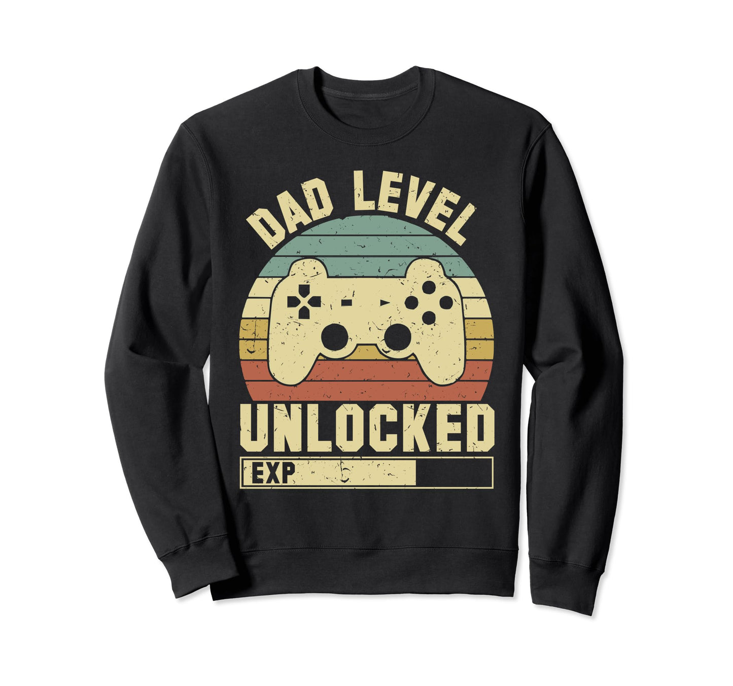 Gamer Dad Fathers Day Dad Level Sweatshirt - Custom Art Print for Adults - T-Shirt, Sweatshirt, Hoodie