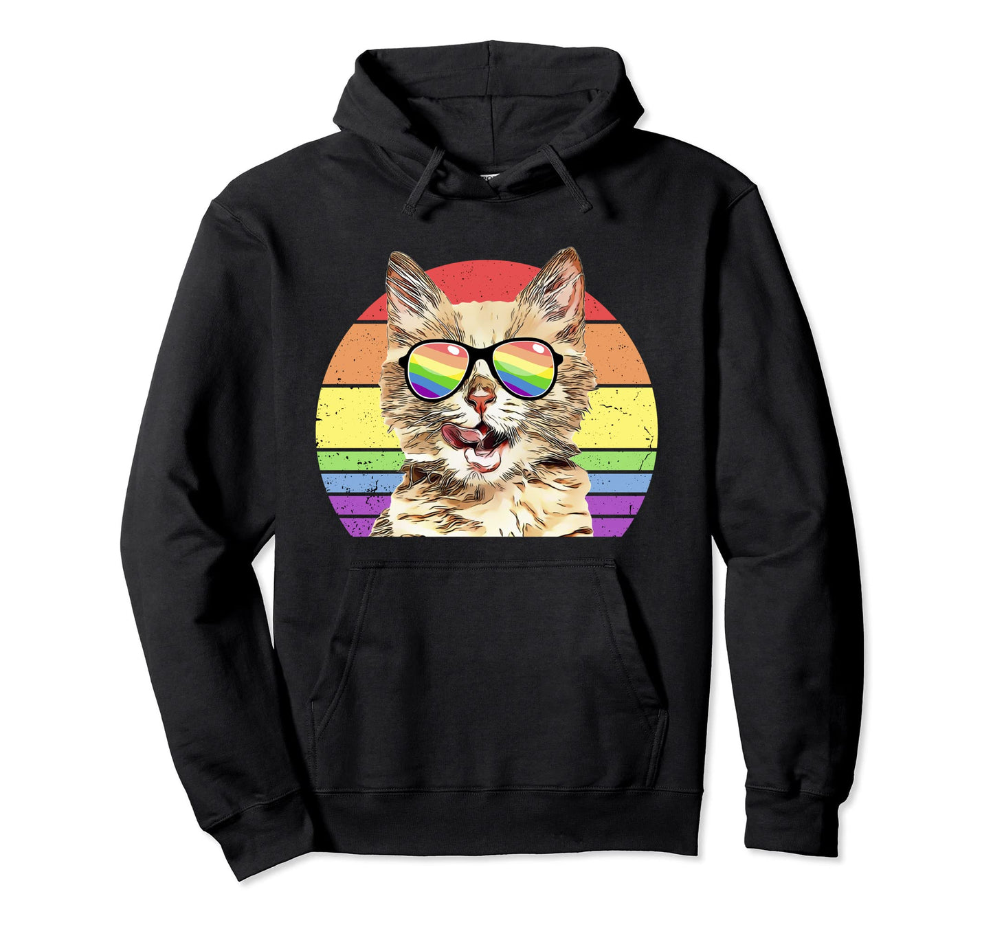 Lgbtq Munchkin Cat Rainbow Love Hoodie - Casual Everyday Wear Men Women - T-Shirt, Sweatshirt, Hoodie