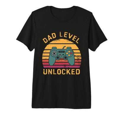 Dad Level Unlocked Funny New Dad Gifts T-Shirt - Fun Novelty Design Unisex - T-Shirt, Sweatshirt, Hoodie