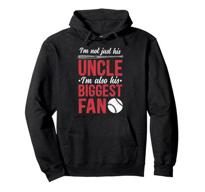His Biggest Fan Baseball Uncle Hoodie - Custom Art Print for Adults - T-Shirt, Sweatshirt, Hoodie