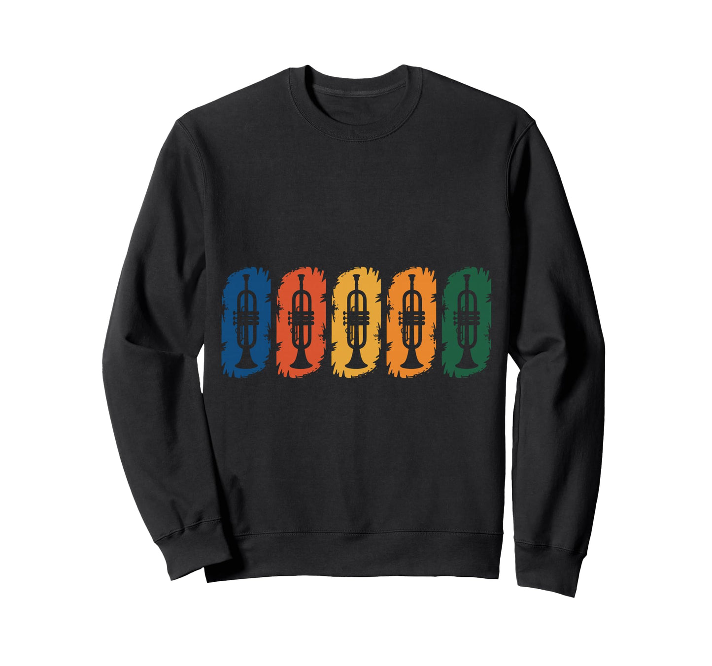 Rainbow Trumpet Player Jazz Band Sweatshirt - Minimalist Print for Adults - T-Shirt, Sweatshirt, Hoodie