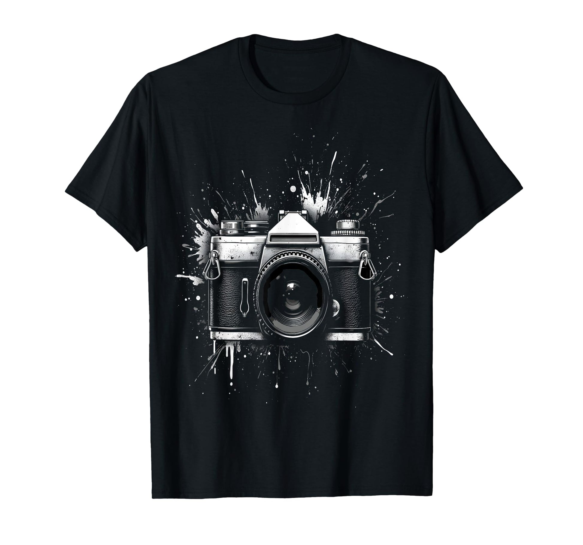 Camera Splatter Art Photography T-Shirt - Graphic Print Men Women - T-Shirt, Sweatshirt, Hoodie