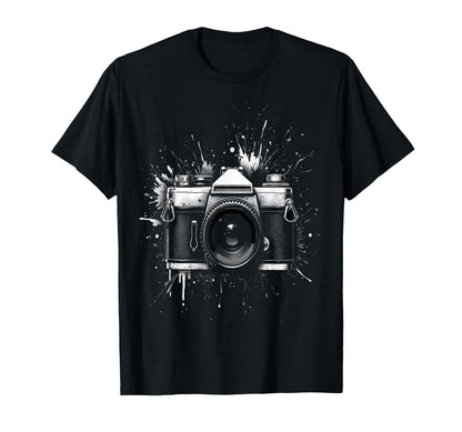 Camera Splatter Art Photography T-Shirt - Graphic Print Men Women - T-Shirt, Sweatshirt, Hoodie