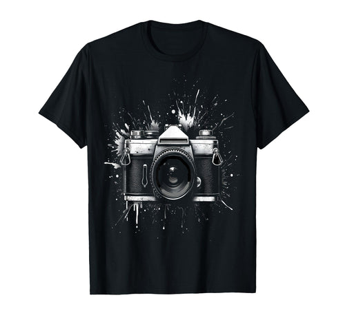 Camera Splatter Art Photography T-Shirt - Graphic Print Men Women - T-Shirt, Sweatshirt, Hoodie