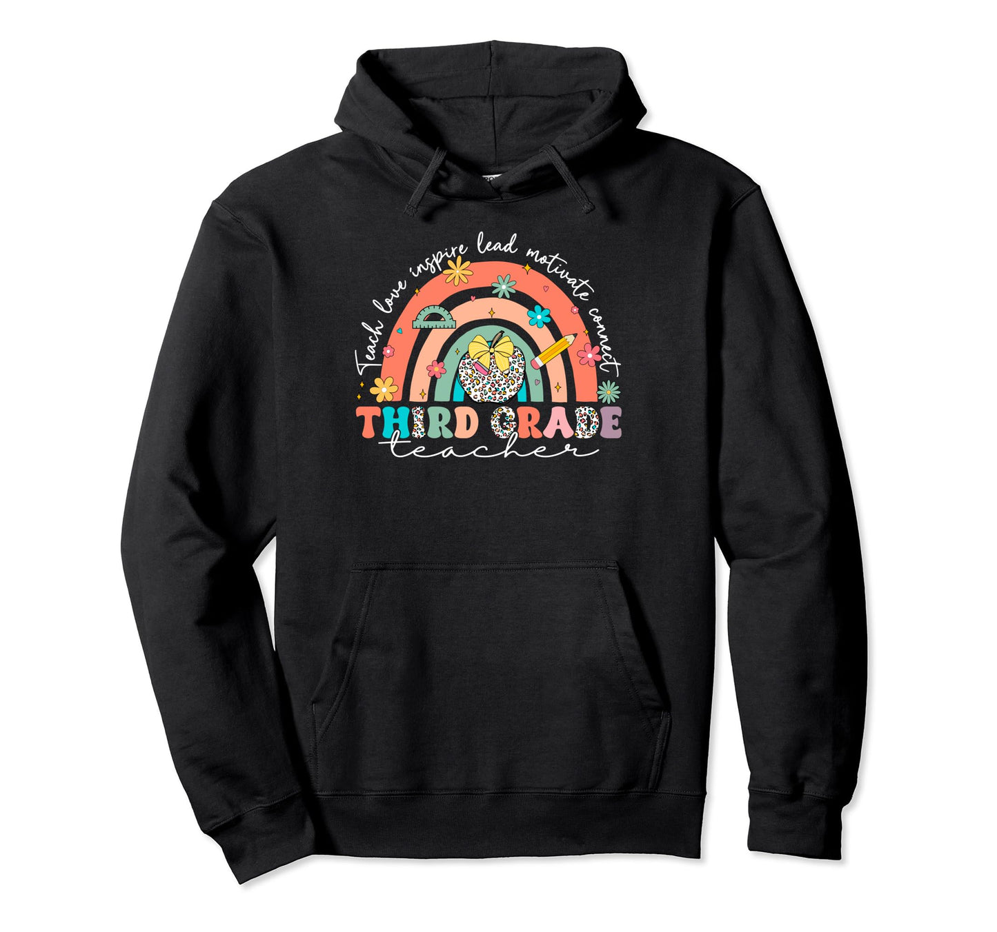 Teach Love Inspire Rainbow Third Hoodie - Casual Everyday Wear for Adults - T-Shirt, Sweatshirt, Hoodie