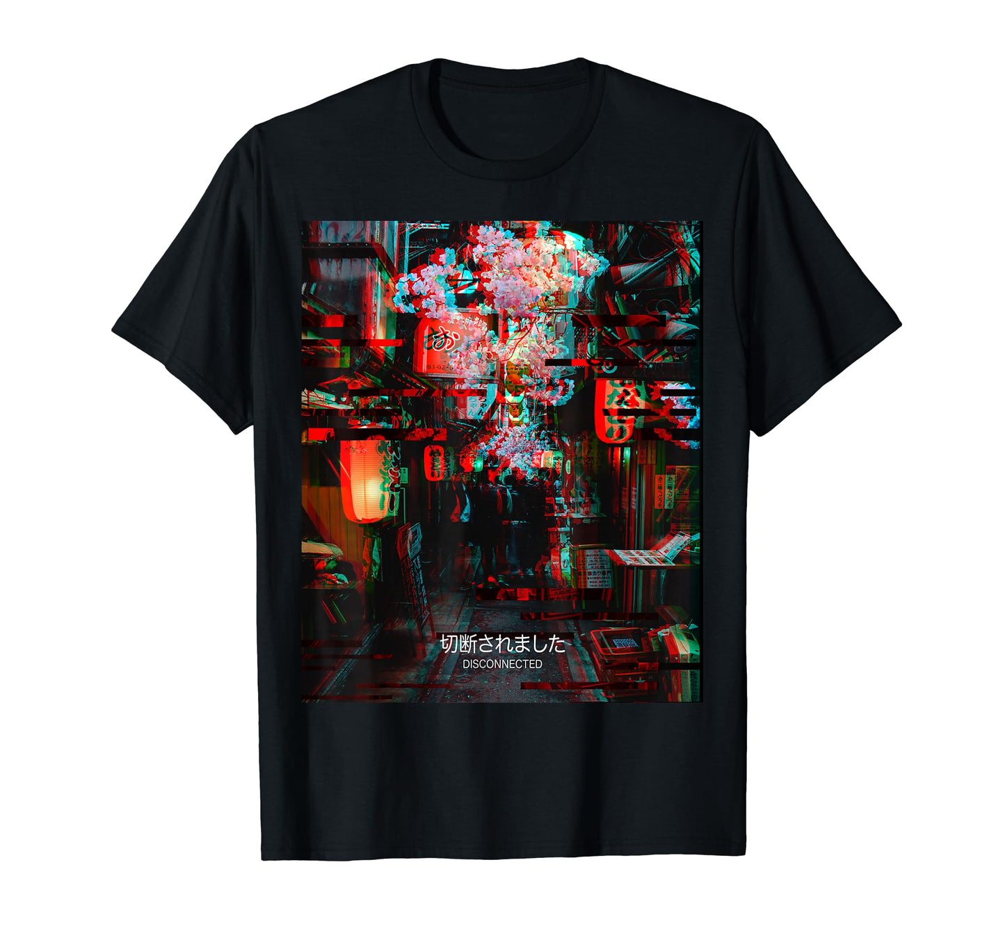 Disconnected Glitch Aesthetic Japan T-Shirt - Graphic Print for Adults - T-Shirt, Sweatshirt, Hoodie