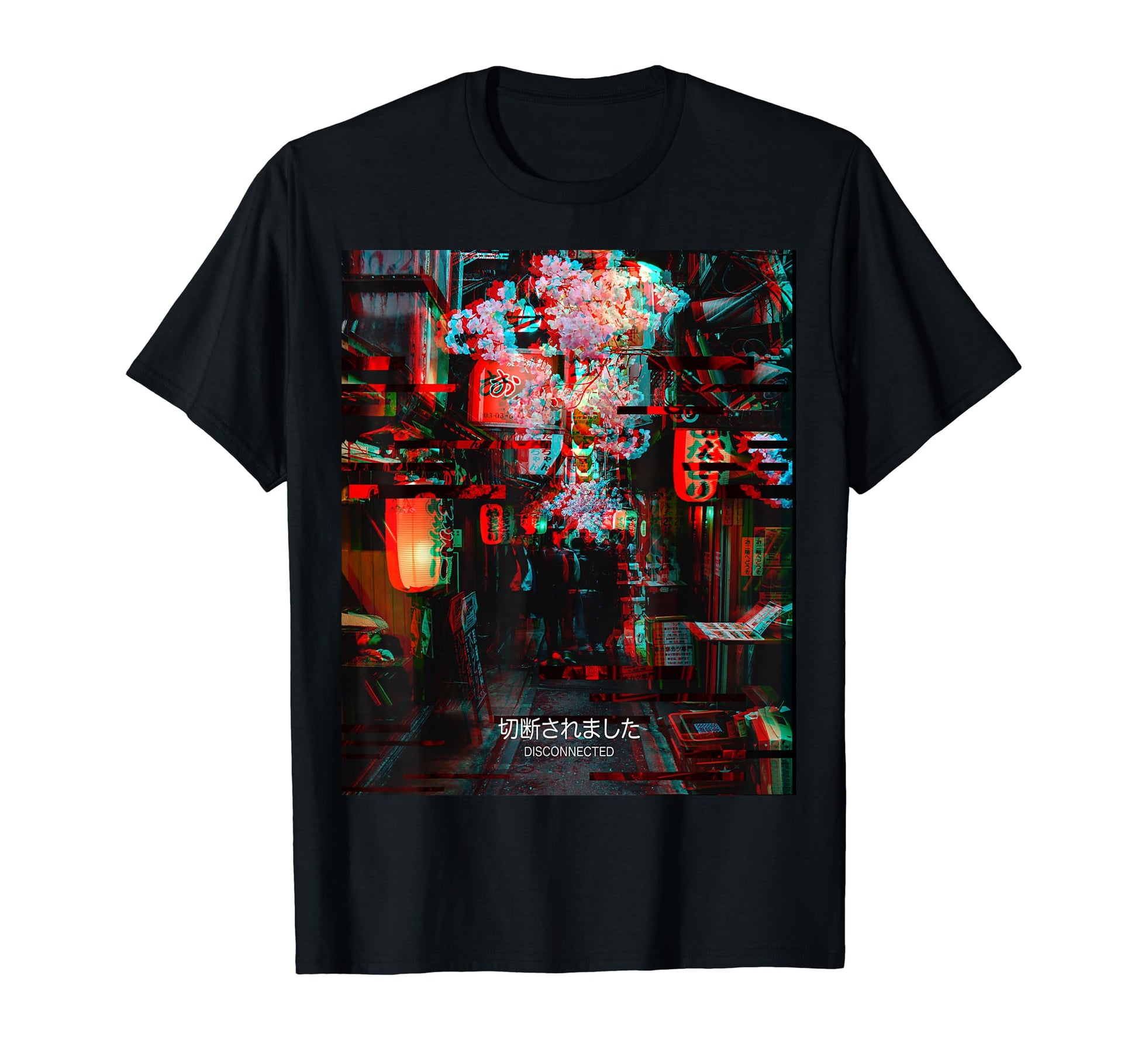 Disconnected Glitch Aesthetic Japan T-Shirt - Graphic Print for Adults - T-Shirt, Sweatshirt, Hoodie