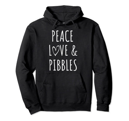 Peace Love And Pibbles Mom Dad Hoodie - Minimalist Print for Adults - T-Shirt, Sweatshirt, Hoodie