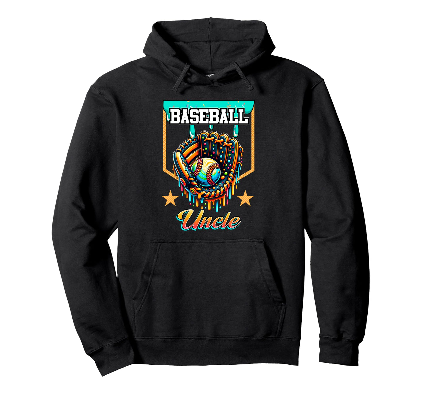 Baseball Drip Baseball Uncle Ice Cream Hoodie - Novelty Apparel Men Women - T-Shirt, Sweatshirt, Hoodie