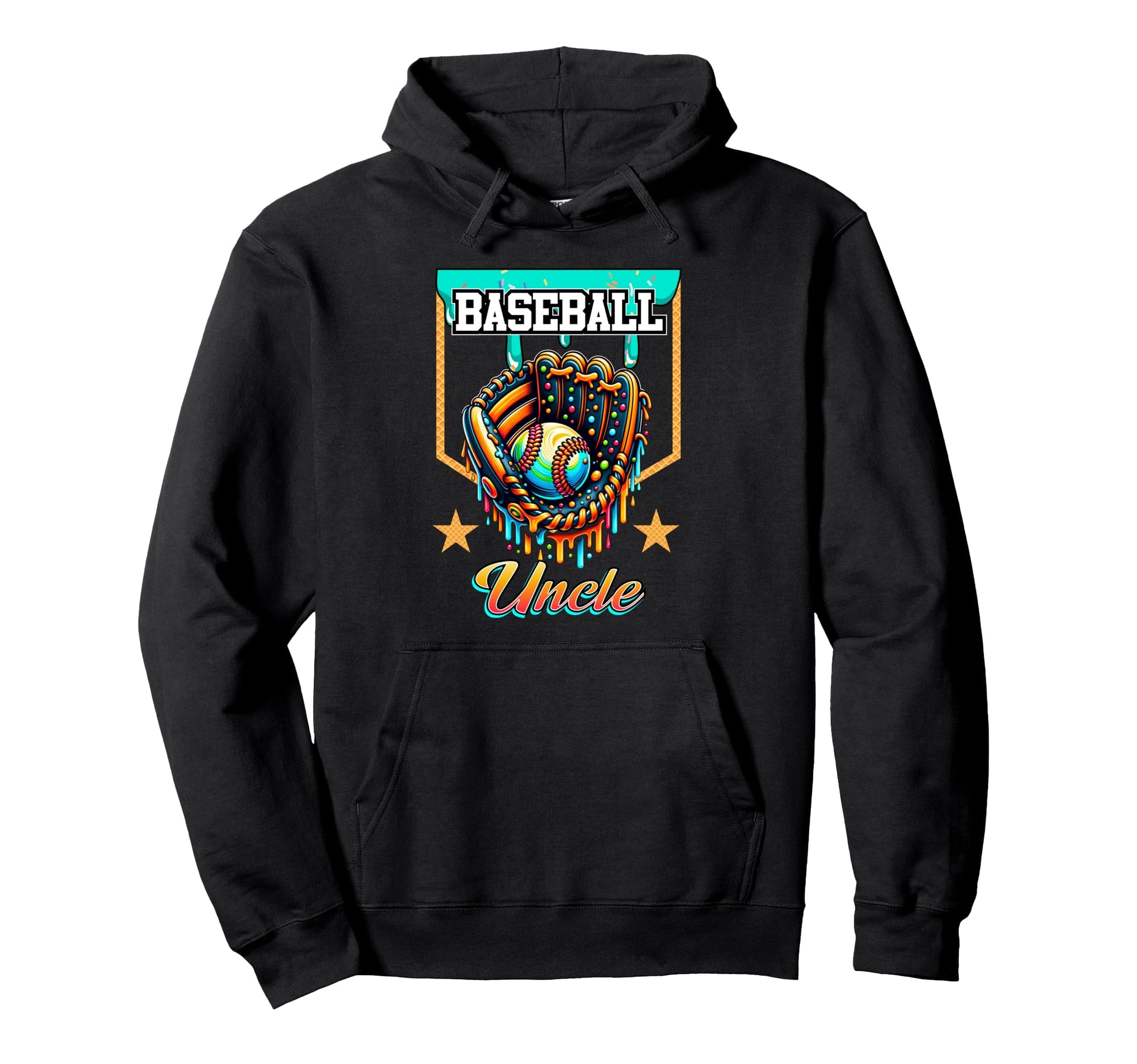 Baseball Drip Baseball Uncle Ice Cream Hoodie - Novelty Apparel Men Women - T-Shirt, Sweatshirt, Hoodie