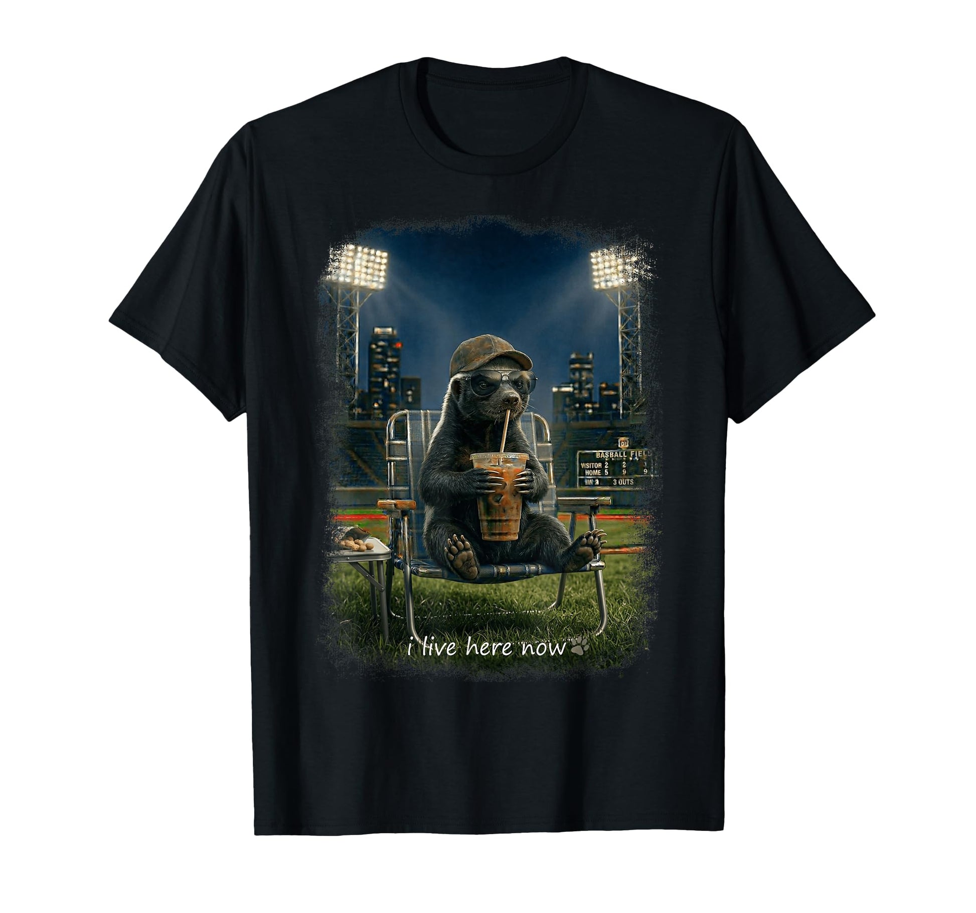 Funny Honey Badger Ballfield Baseball T-Shirt - Novelty Apparel for Adults - T-Shirt, Sweatshirt, Hoodie