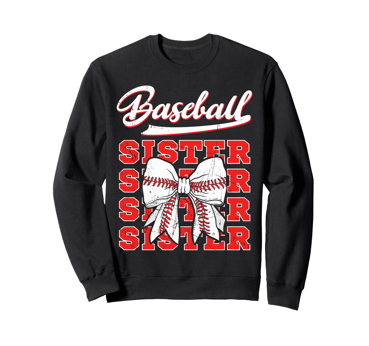 Baseball Sister Coquette Bow Sport Sweatshirt - Custom Art Print Men Women - T-Shirt, Sweatshirt, Hoodie