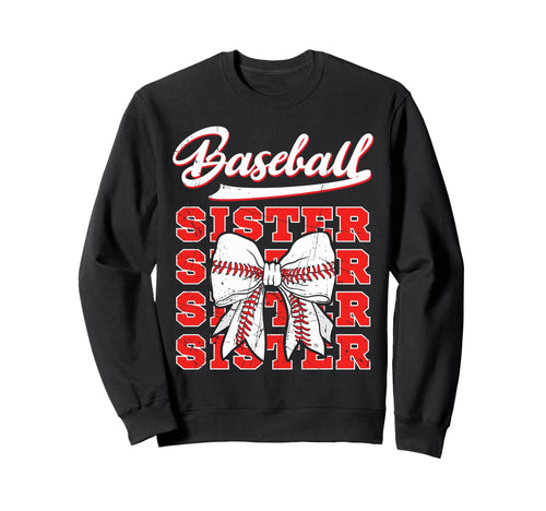 Baseball Sister Coquette Bow Sport Sweatshirt - Custom Art Print Men Women - T-Shirt, Sweatshirt, Hoodie