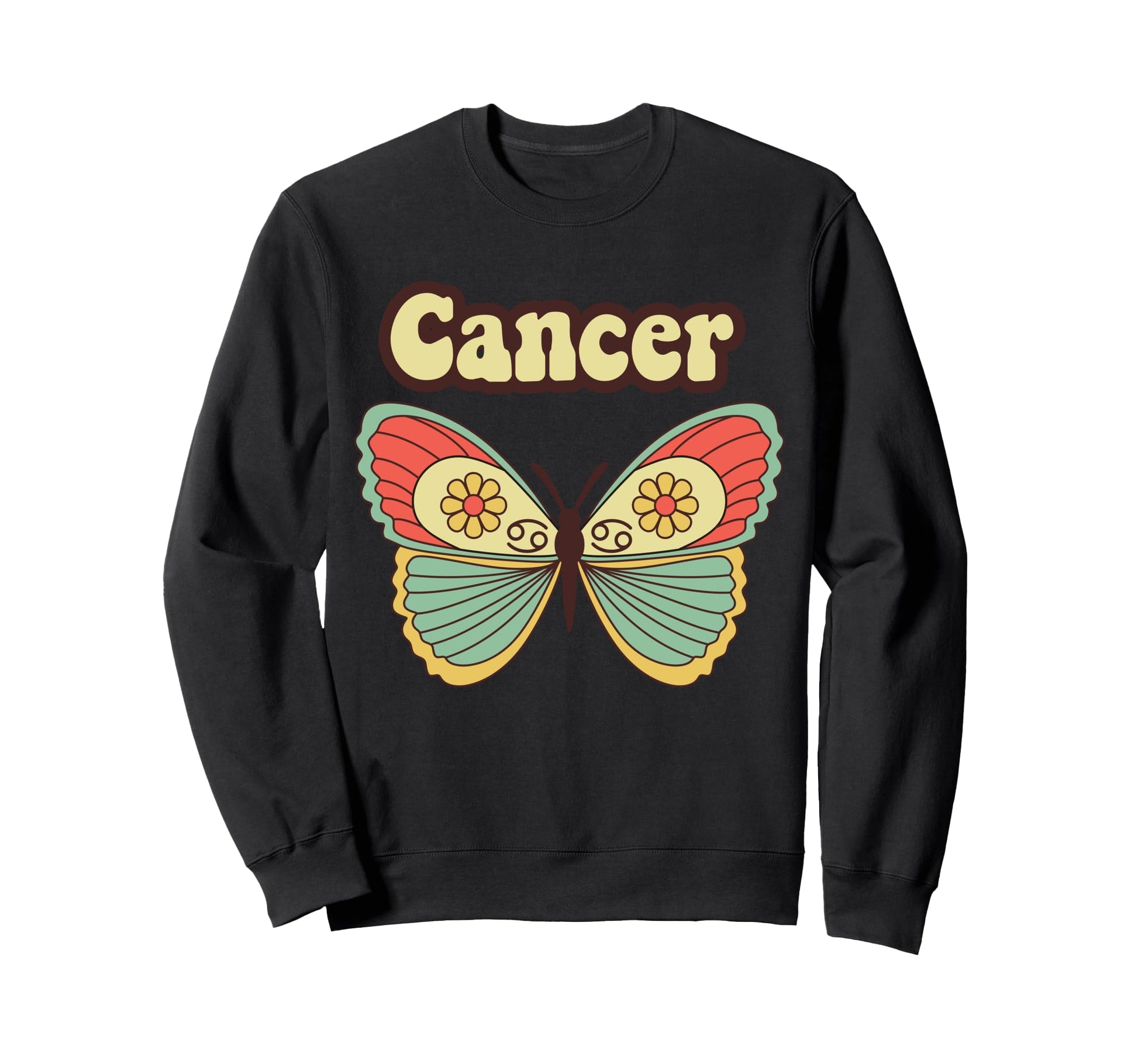 Cancer Zodiac Butterfly Astrology Sweatshirt - Fun Novelty Design Unisex - T-Shirt, Sweatshirt, Hoodie
