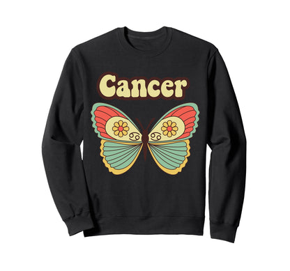 Cancer Zodiac Butterfly Astrology Sweatshirt - Fun Novelty Design Unisex - T-Shirt, Sweatshirt, Hoodie