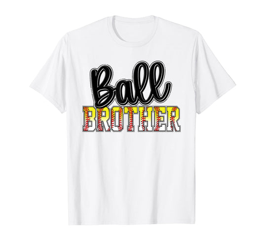 Ball Brother Groovy Softball Baseball T-Shirt - Aesthetic Graphic Unisex - T-Shirt, Sweatshirt, Hoodie