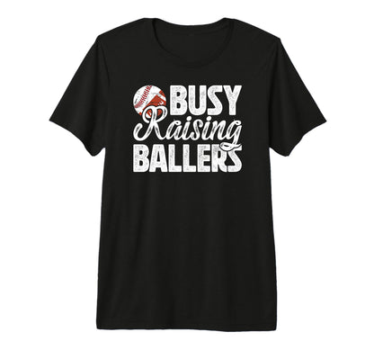 Mens Busy Raising Ballers Football T-Shirt - Trendy Graphic for Adults - T-Shirt, Sweatshirt, Hoodie