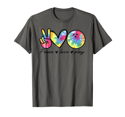 Peace Love Bowling Tie Dye Bowling Lover T-Shirt - Custom Art Print Unisex - T-Shirt, Sweatshirt, Hoodie