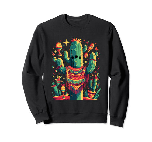 Cactus Serape Succulent Plant Sweatshirt - Fun Novelty Design Men Women - T-Shirt, Sweatshirt, Hoodie