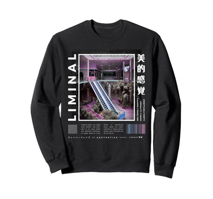 Liminal Spaces Vaporwave Sweatshirt - Aesthetic Graphic Men Women - T-Shirt, Sweatshirt, Hoodie