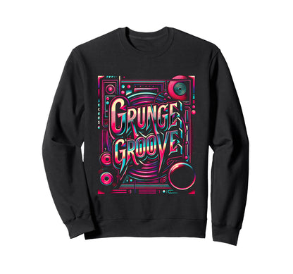 Grunge Groove 90S Alternative Rock Sweatshirt - Custom Art Print Unisex - T-Shirt, Sweatshirt, Hoodie