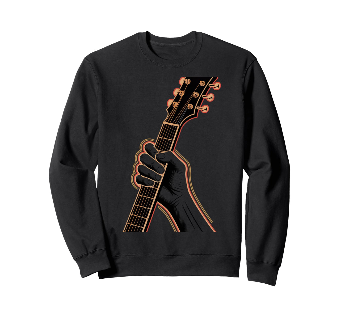 Guitarist Hand Fretboard Electric Sweatshirt - Minimalist Print Men Women - T-Shirt, Sweatshirt, Hoodie