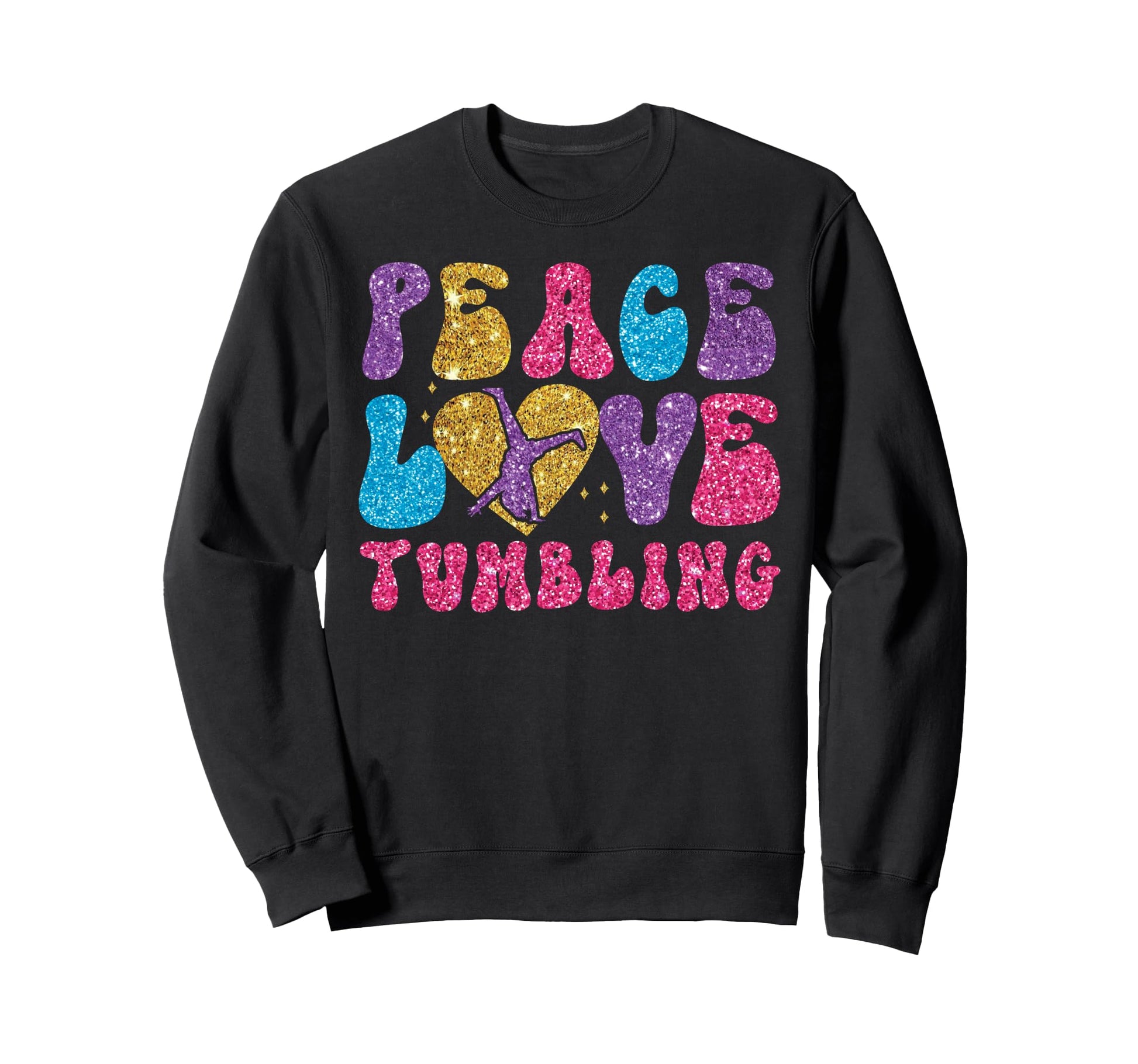 Gymnastics Tumbling Peace Love Sweatshirt - Minimalist Print Unisex - T-Shirt, Sweatshirt, Hoodie