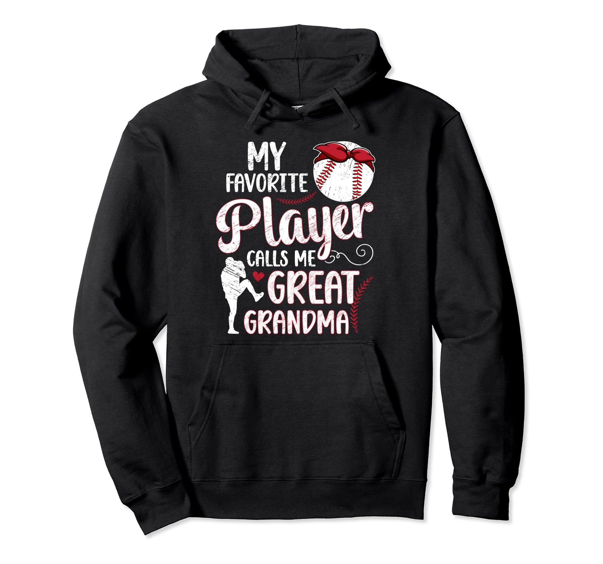Baseball Great Grandma Proud Baseball Hoodie - Unique Graphic Men Women - T-Shirt, Sweatshirt, Hoodie