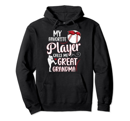 Baseball Great Grandma Proud Baseball Hoodie - Unique Graphic Men Women - T-Shirt, Sweatshirt, Hoodie