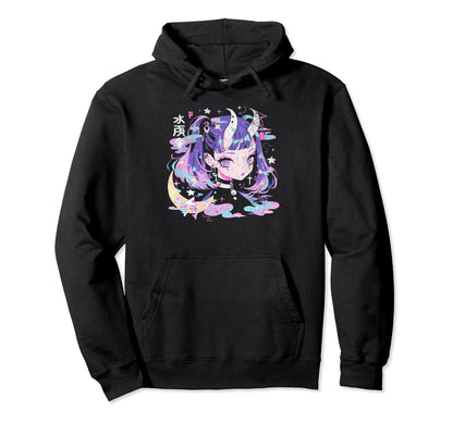Goth Grunge Demon Anime Waifu Horror Hoodie - Custom Art Print for Adults - T-Shirt, Sweatshirt, Hoodie
