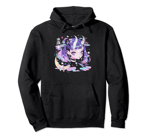 Goth Grunge Demon Anime Waifu Horror Hoodie - Custom Art Print for Adults - T-Shirt, Sweatshirt, Hoodie