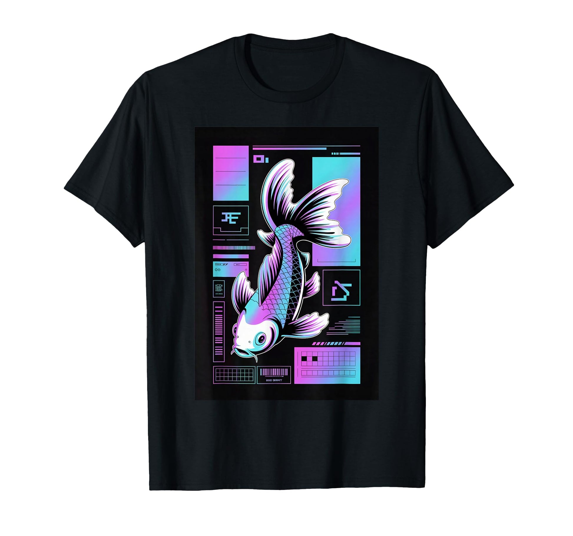 Cyberpunk Aquarium Koi Fish Vaporwave T-Shirt - Unique Graphic for Adults - T-Shirt, Sweatshirt, Hoodie