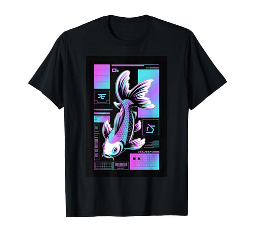Cyberpunk Aquarium Koi Fish Vaporwave T-Shirt - Unique Graphic for Adults - T-Shirt, Sweatshirt, Hoodie