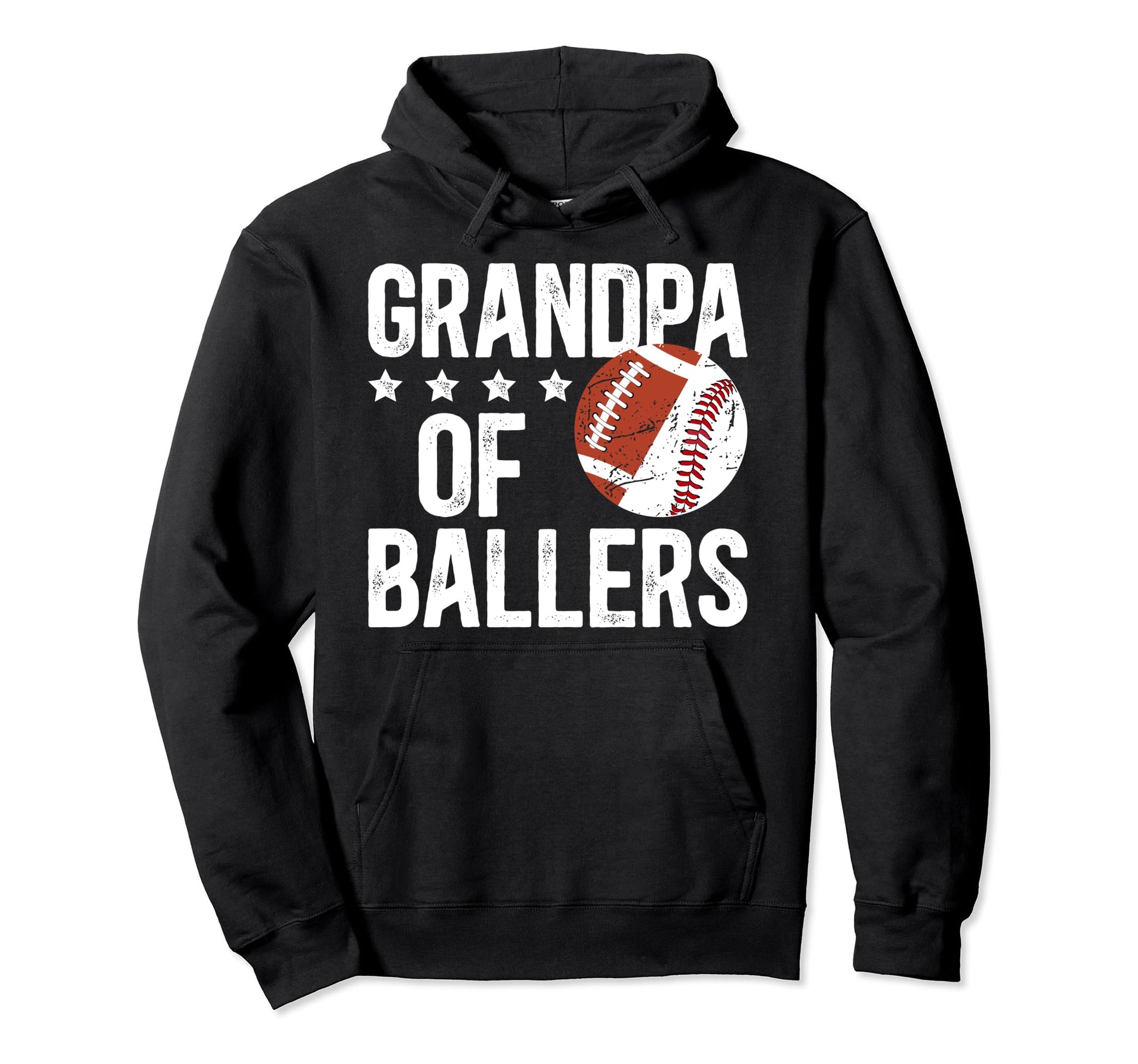 Grandpa Ballers Proud Baseball Football Hoodie - Fun Novelty Design Unisex - T-Shirt, Sweatshirt, Hoodie