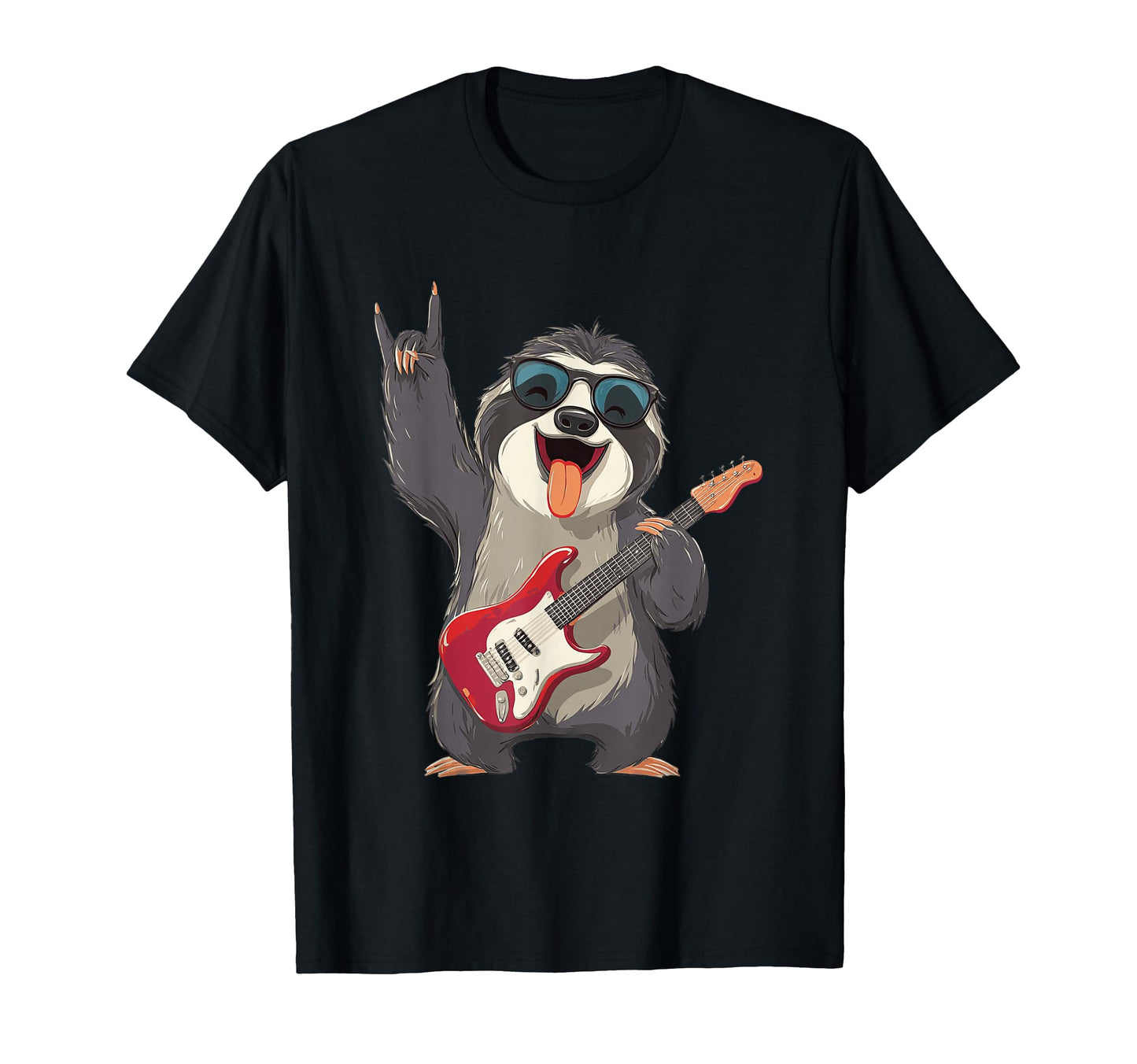 Funny Sloth Rock Music Guitar Player T-Shirt - Unique Graphic for Adults - T-Shirt, Sweatshirt, Hoodie