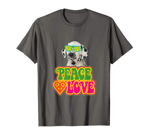 Peace Heart Love Dog Dalmatian T-Shirt - Casual Everyday Wear for Adults - T-Shirt, Sweatshirt, Hoodie