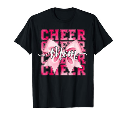 Cheer Mom Funny Mothers Day Coquette Bow T-Shirt - Novelty Apparel Unisex - T-Shirt, Sweatshirt, Hoodie