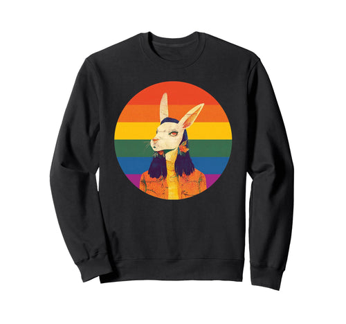 Lgbt Bunny Art Rainbow Rabbit Sweatshirt - Aesthetic Graphic for Adults - T-Shirt, Sweatshirt, Hoodie