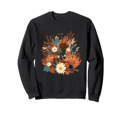 Boho Daisy Bouquet Autumn Wildflower Sweatshirt - Trendy Graphic for Adults - T-Shirt, Sweatshirt, Hoodie