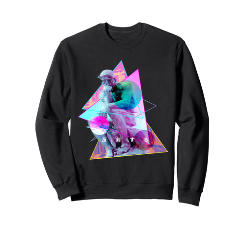 Rodin Thinker Statue Vaporwave Sweatshirt - Unique Graphic Unisex - T-Shirt, Sweatshirt, Hoodie