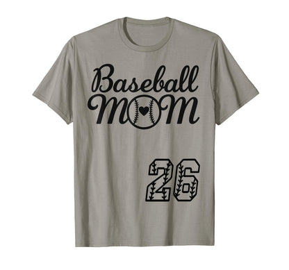 Baseball Mom Jersey 26 Baseball T-Shirt - Fun Novelty Design Men Women - T-Shirt, Sweatshirt, Hoodie